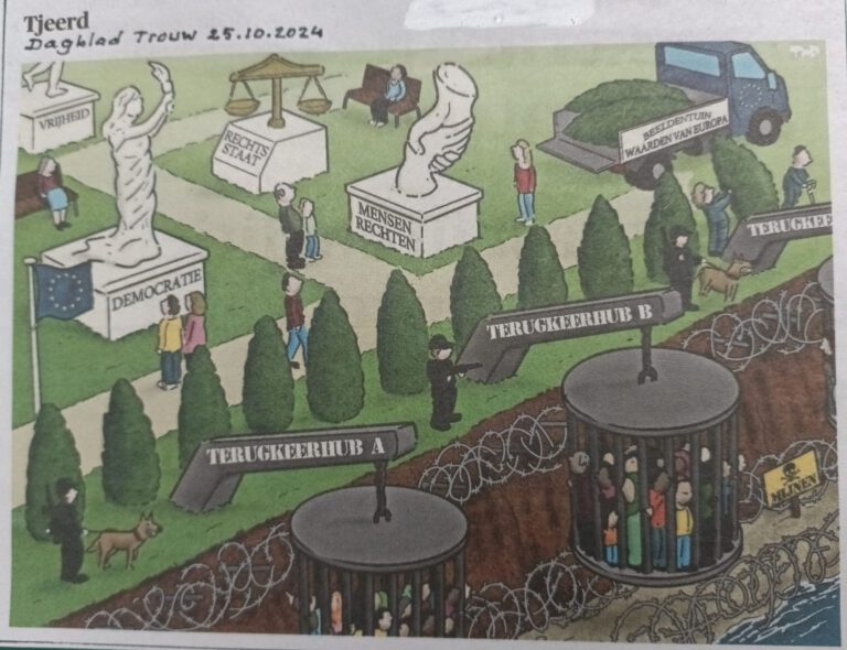 Cartoon uit Trouw